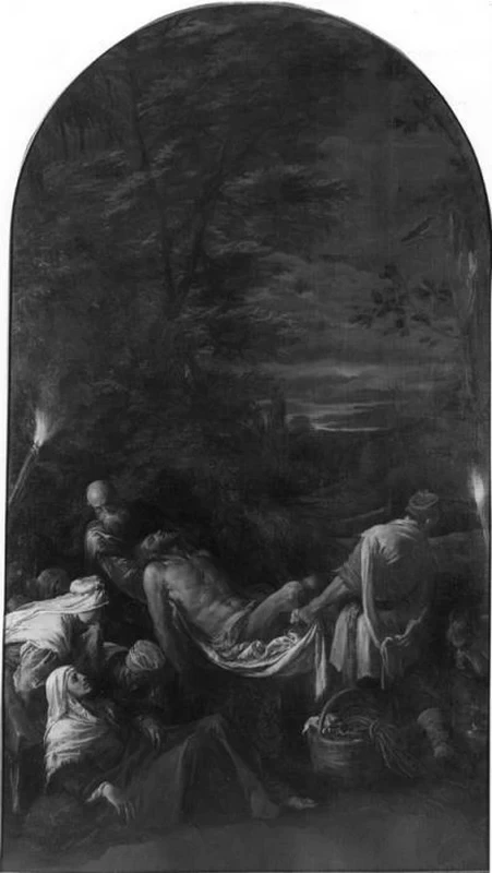 Francesco Bassano-164-Deposizione nel sepolcro - Vicenza, Chiesa dei Carmini